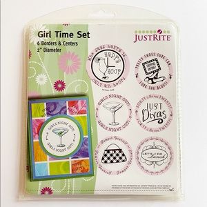 JustRite Stamps Girl Time Set 6 Borders & Centers